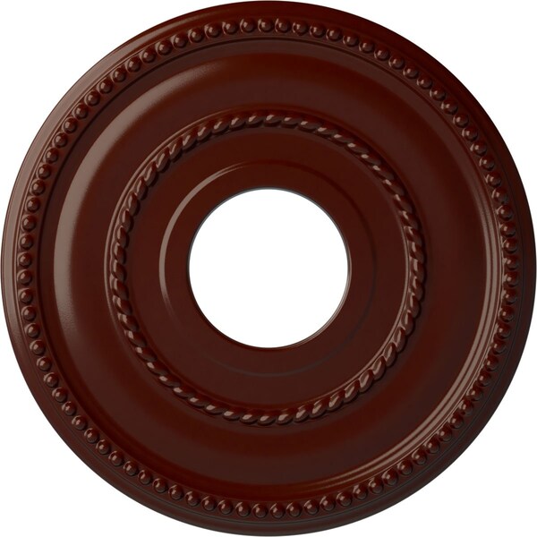 Ekena Millwork Valeriano Ceiling Medallion (Canopies up to 6 1/4"), 12 1/8"OD x 3 5/8"ID x 3/4"P, Brushed Mahogany CM12VABMF - main